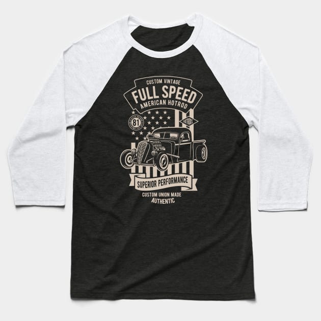 American Hot Rod Baseball T-Shirt by Pureteeshop